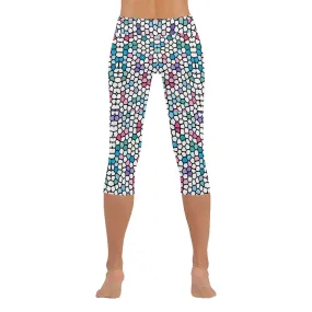 Feathers Stained Glass Capri Leggings up to 5 XL