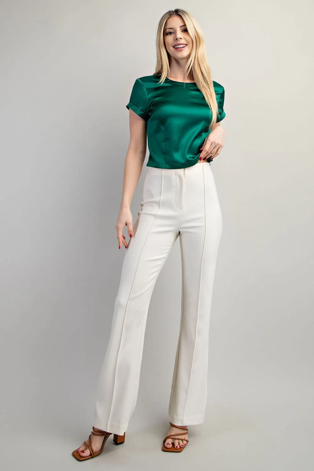 Flared High-Waisted Pants