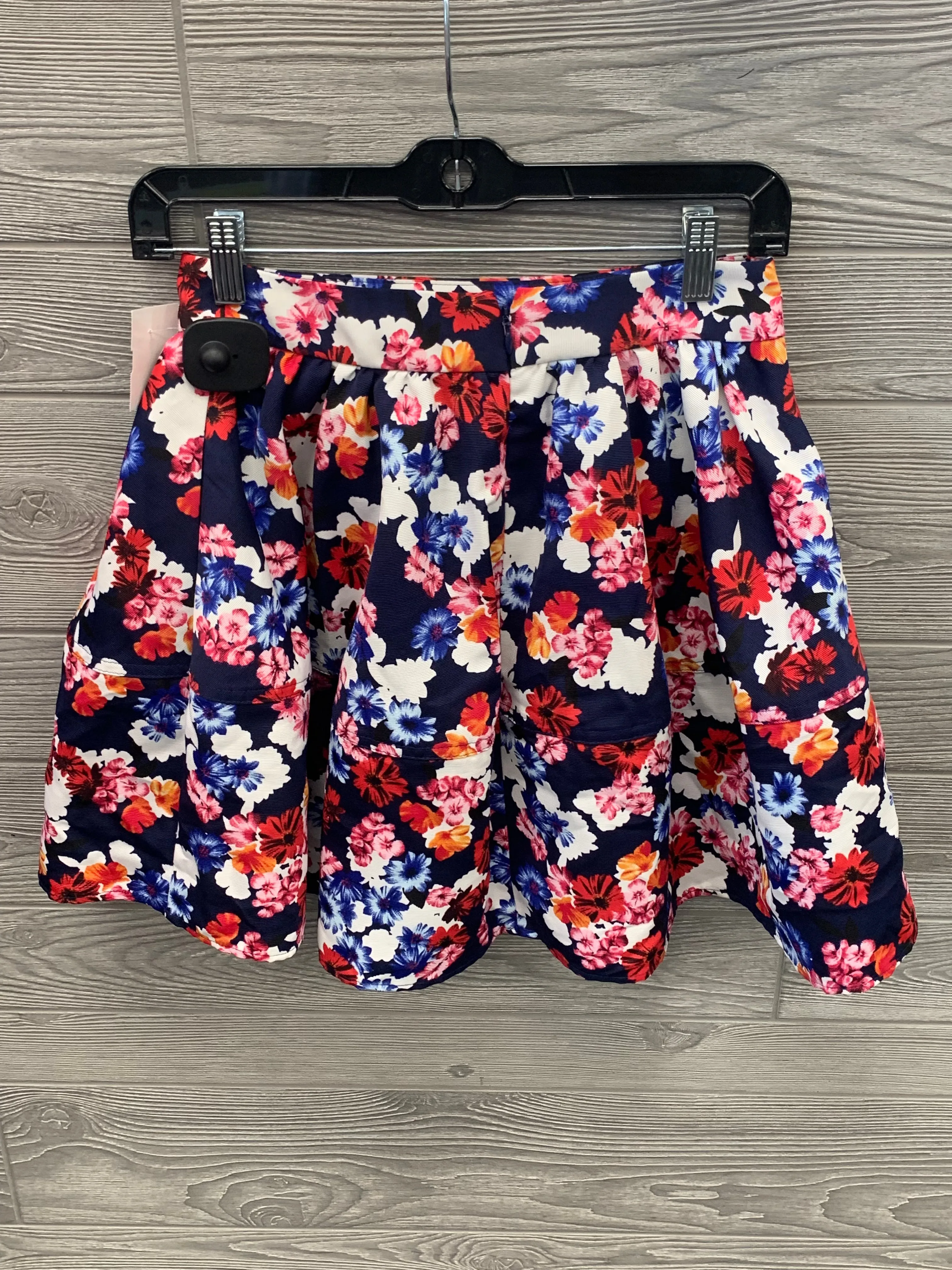 Floral Print Skirt Midi Express, Size 2