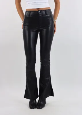 Free People Level Up Vegan Slit Pants ★ Black