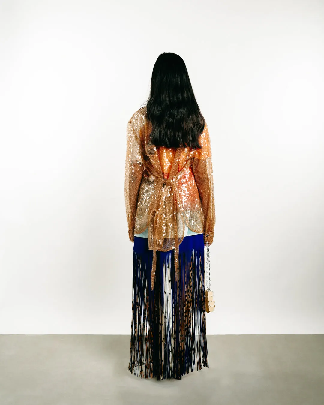 Fringed Cady Midi Skirt