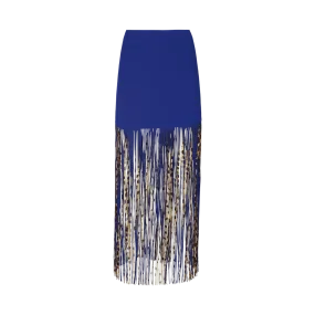 Fringed Cady Midi Skirt