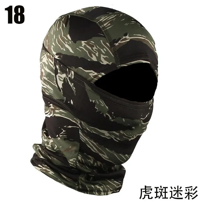 Full Face Balaclava with Neck Warmer for Winter/Spring Cycling - Camouflage/Plain