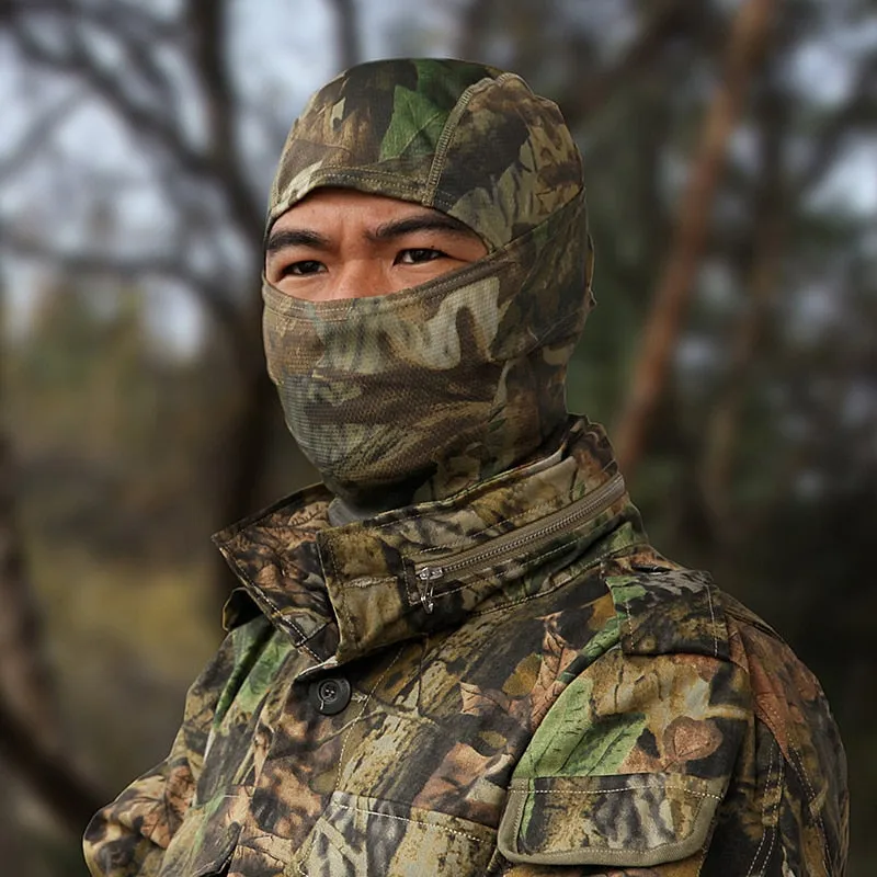 Full Face Balaclava with Neck Warmer for Winter/Spring Cycling - Camouflage/Plain