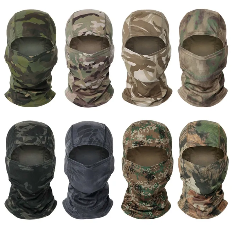 Full Face Balaclava with Neck Warmer for Winter/Spring Cycling - Camouflage/Plain