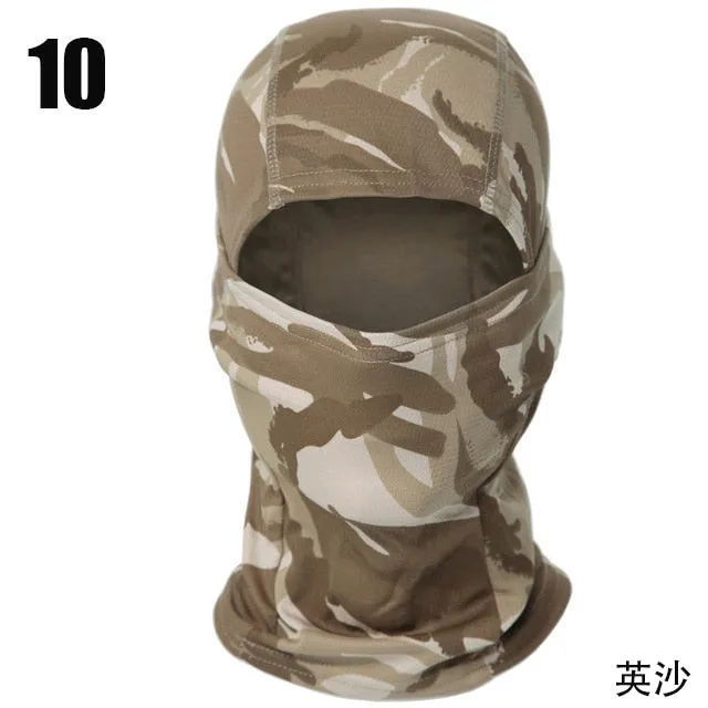 Full Face Balaclava with Neck Warmer for Winter/Spring Cycling - Camouflage/Plain