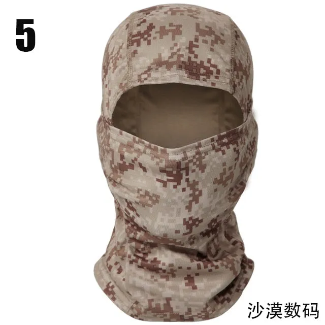 Full Face Balaclava with Neck Warmer for Winter/Spring Cycling - Camouflage/Plain