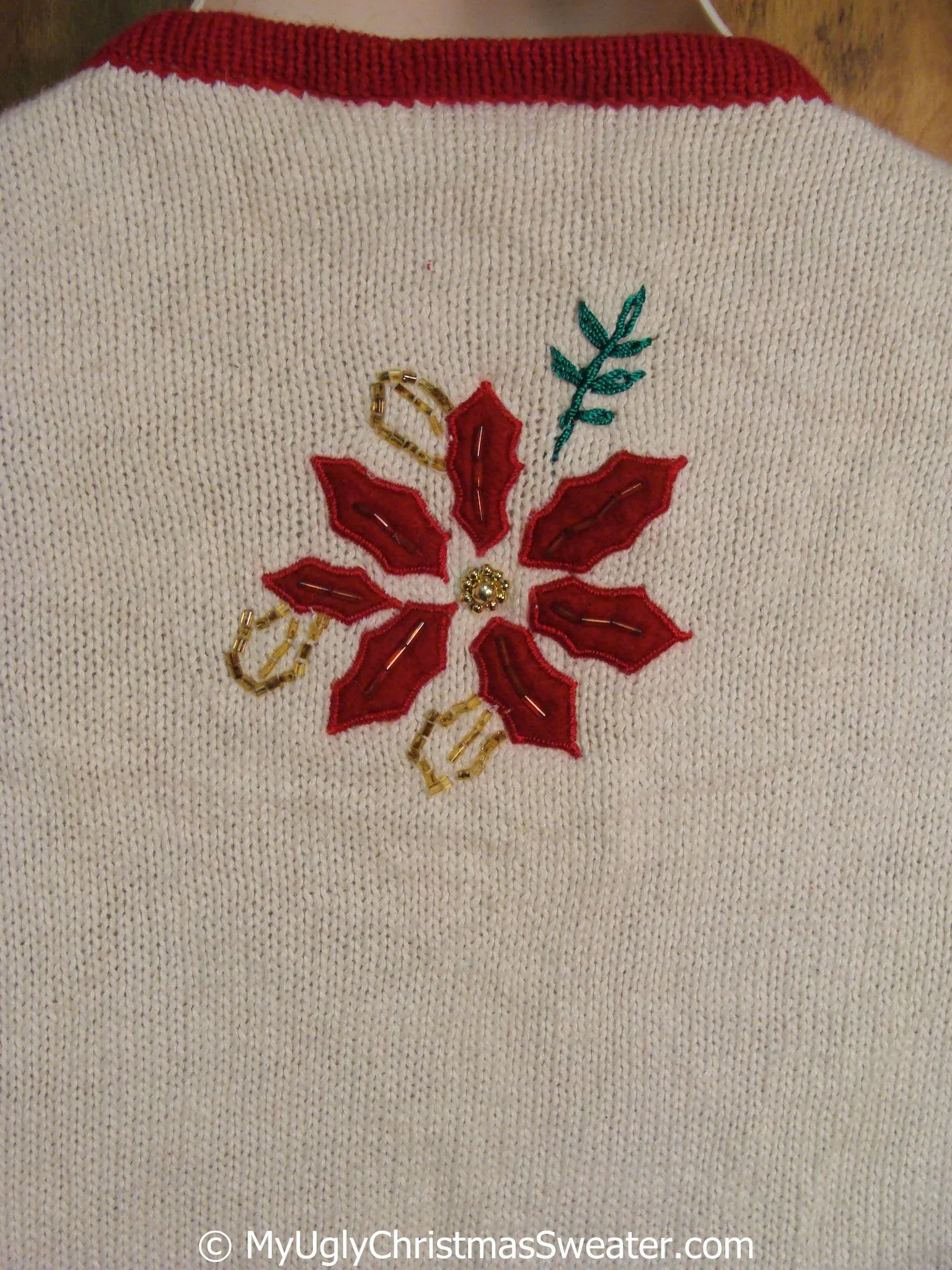 Funny Cheap Christmas Sweater Vest with Poinsettias