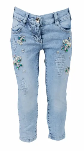 Girls' Green Stud Jeans