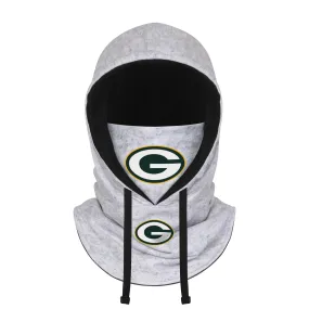 Green Bay Packers NFL Heather Gray Drawstring Hooded Gaiter Scarf