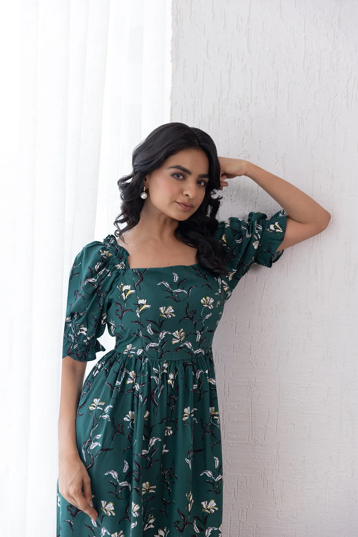GREEN COTTON NUSRING MAXI