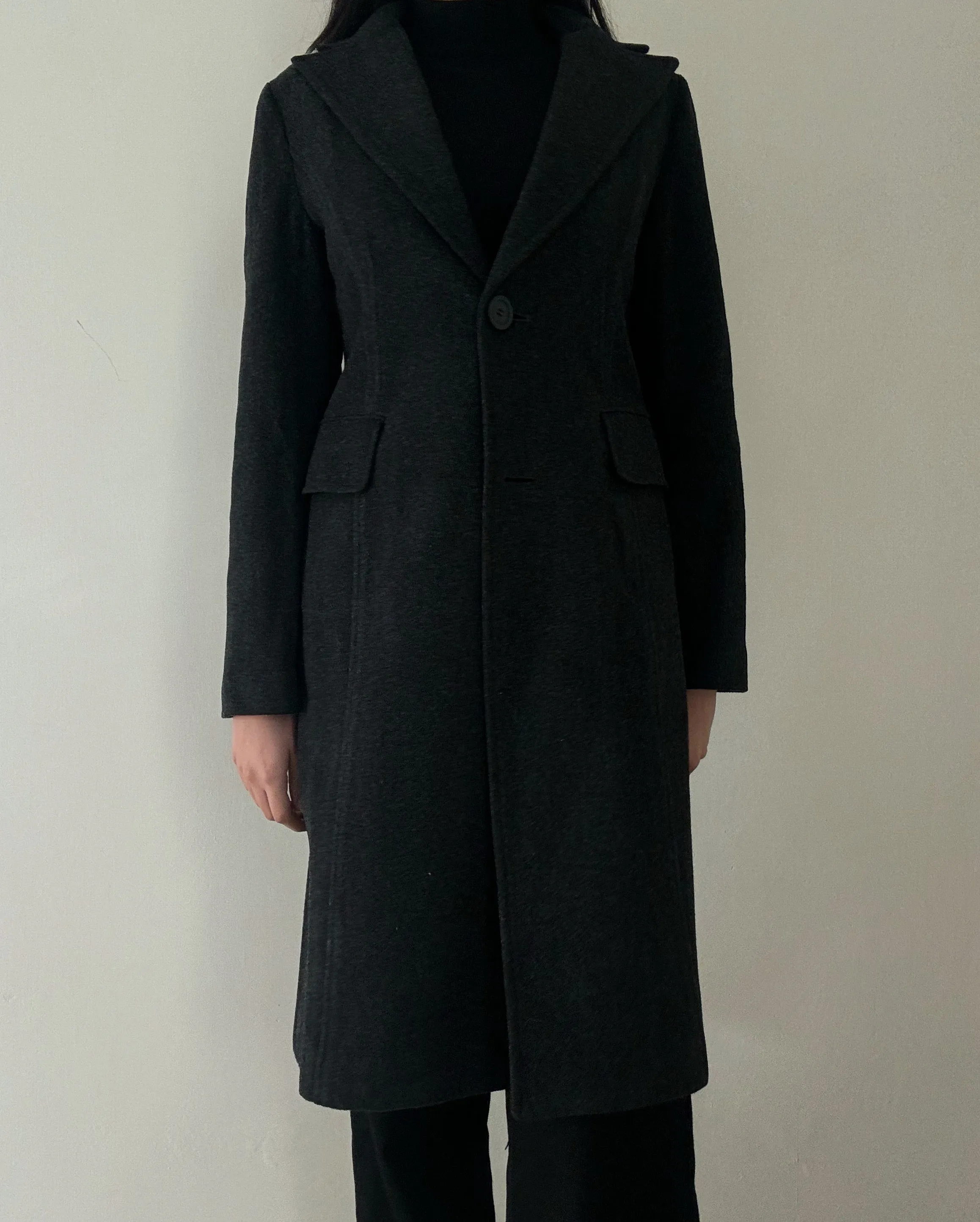 Grey Long Coat (65% Wool)