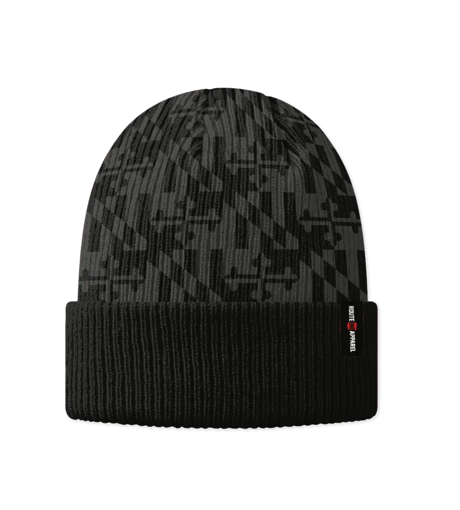Greyscale Maryland Flag / Beanie