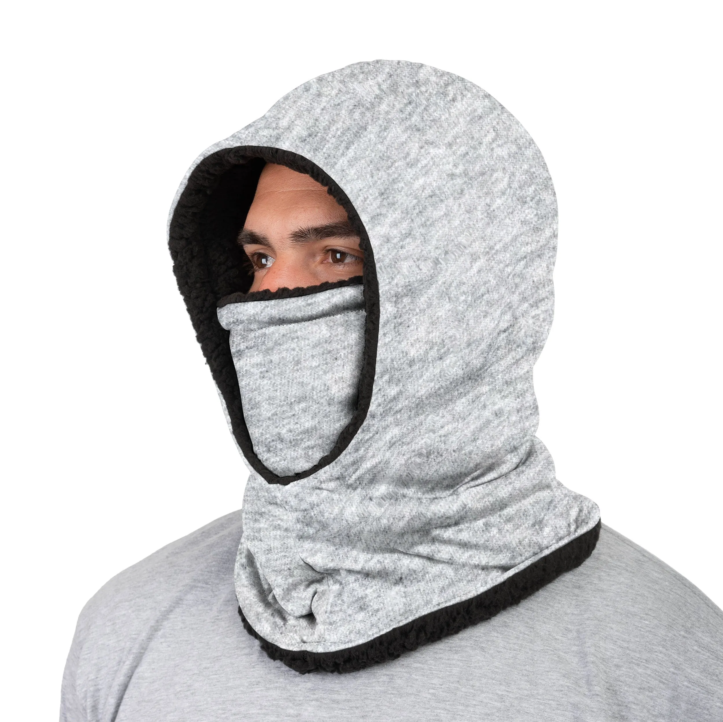 Heather Grey Hooded Gaiter Scarf