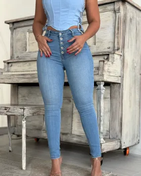 Hellblaue Skinny Jeans