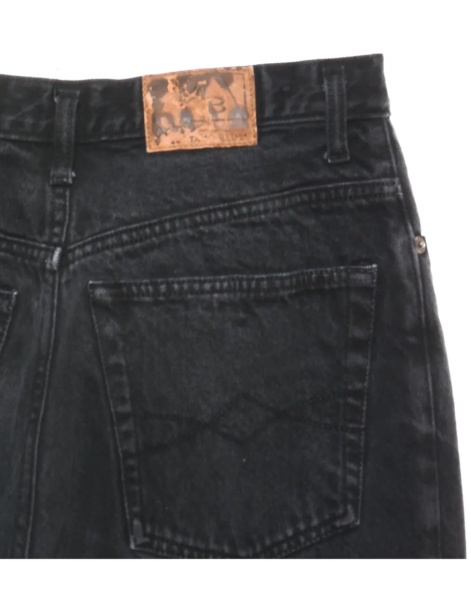High Waist Black Tapered Jeans - W28 L32
