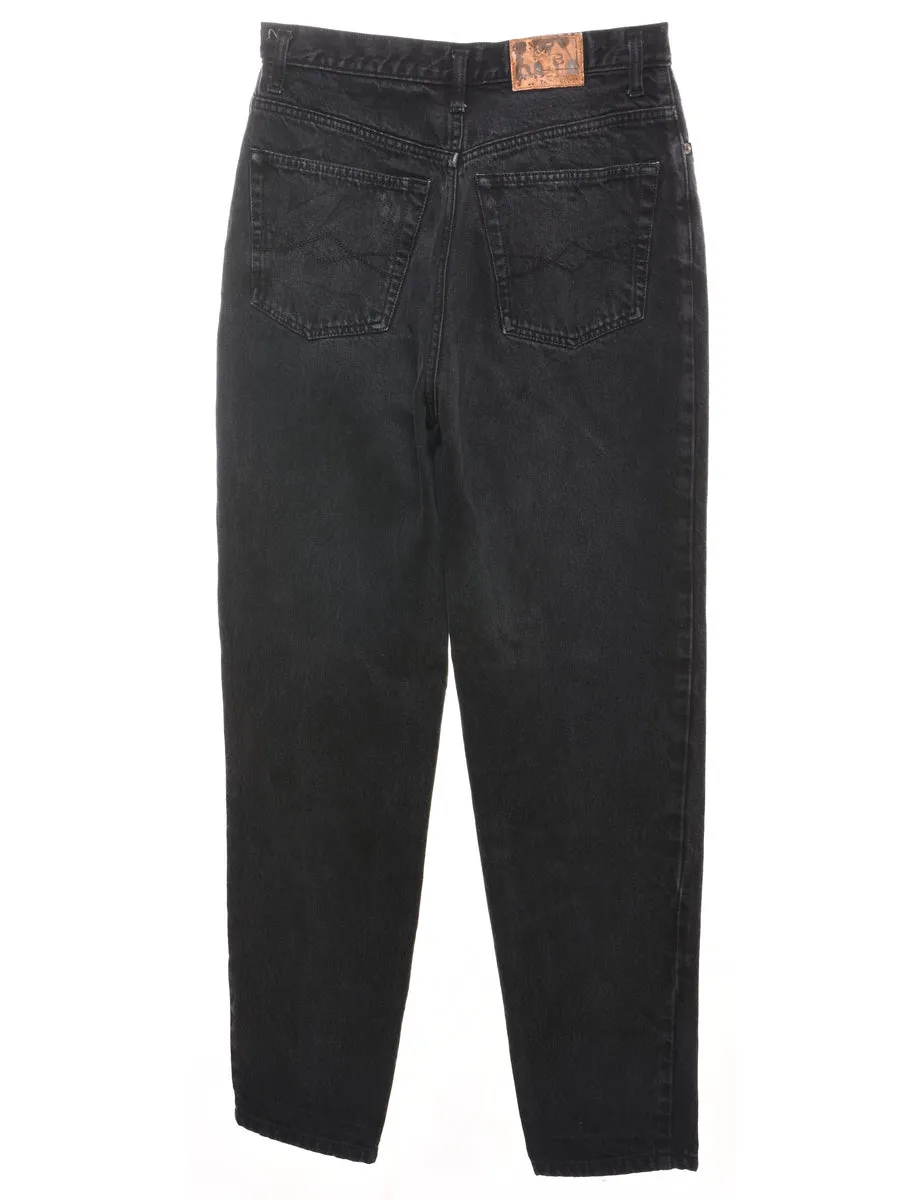 High Waist Black Tapered Jeans - W28 L32