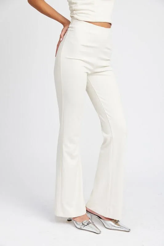 High Waist Flared Back Pants