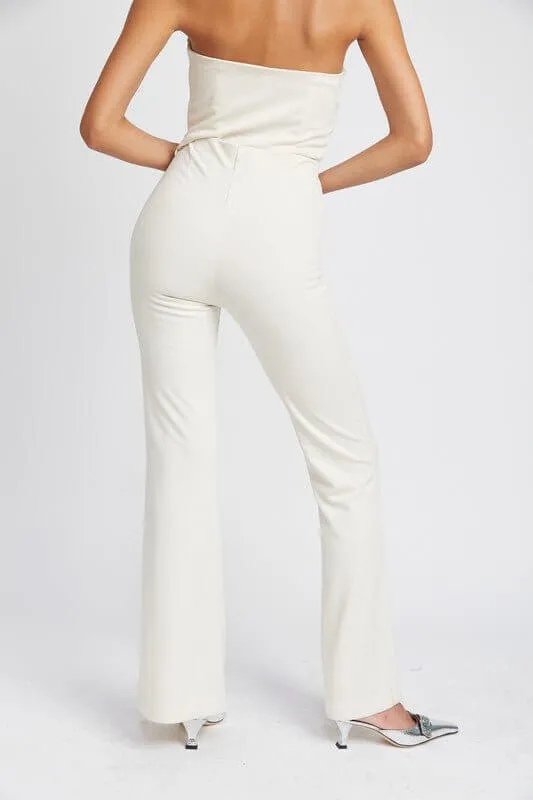 High Waist Flared Back Pants
