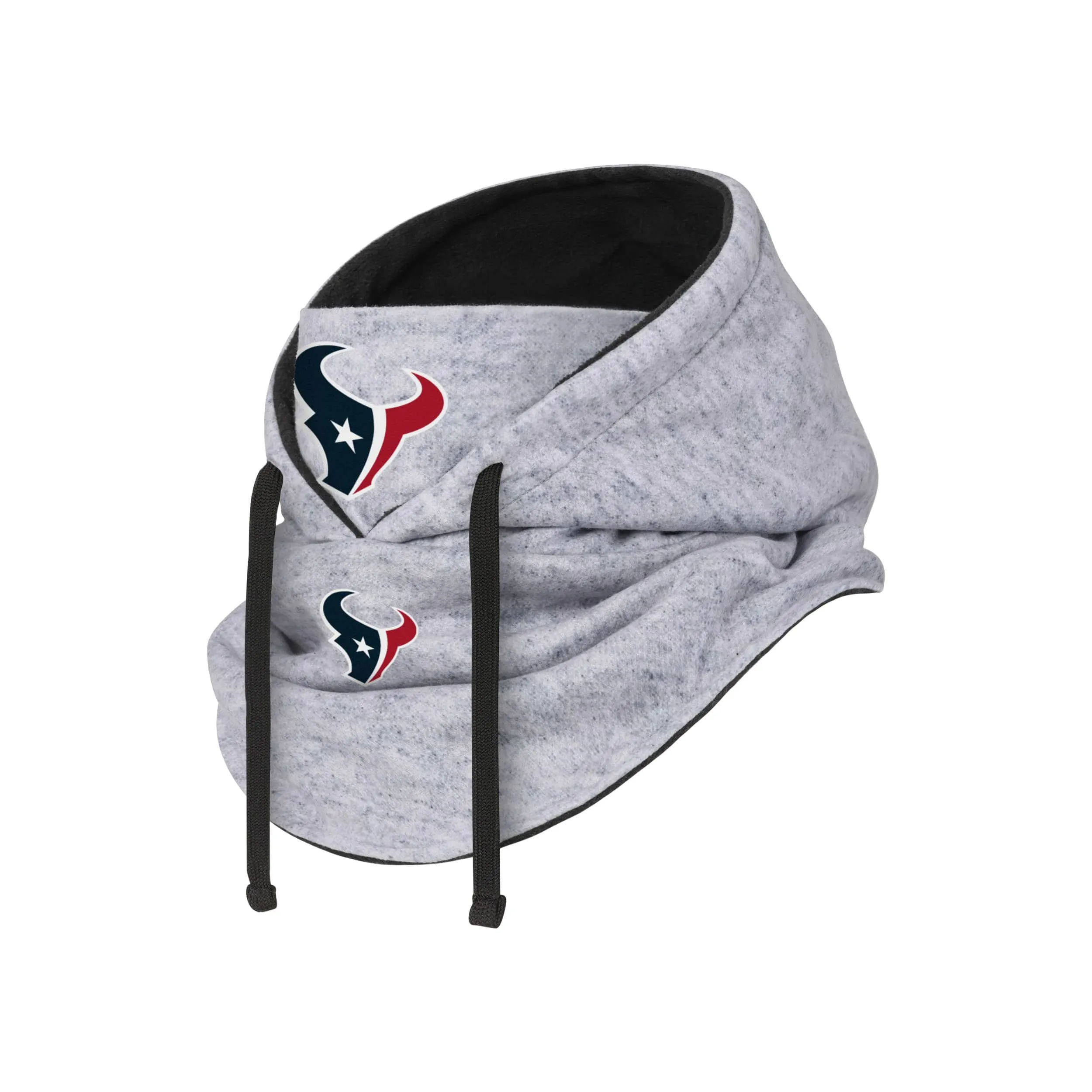 Houston Texans NFL Heather Gray Drawstring Hooded Gaiter Scarf