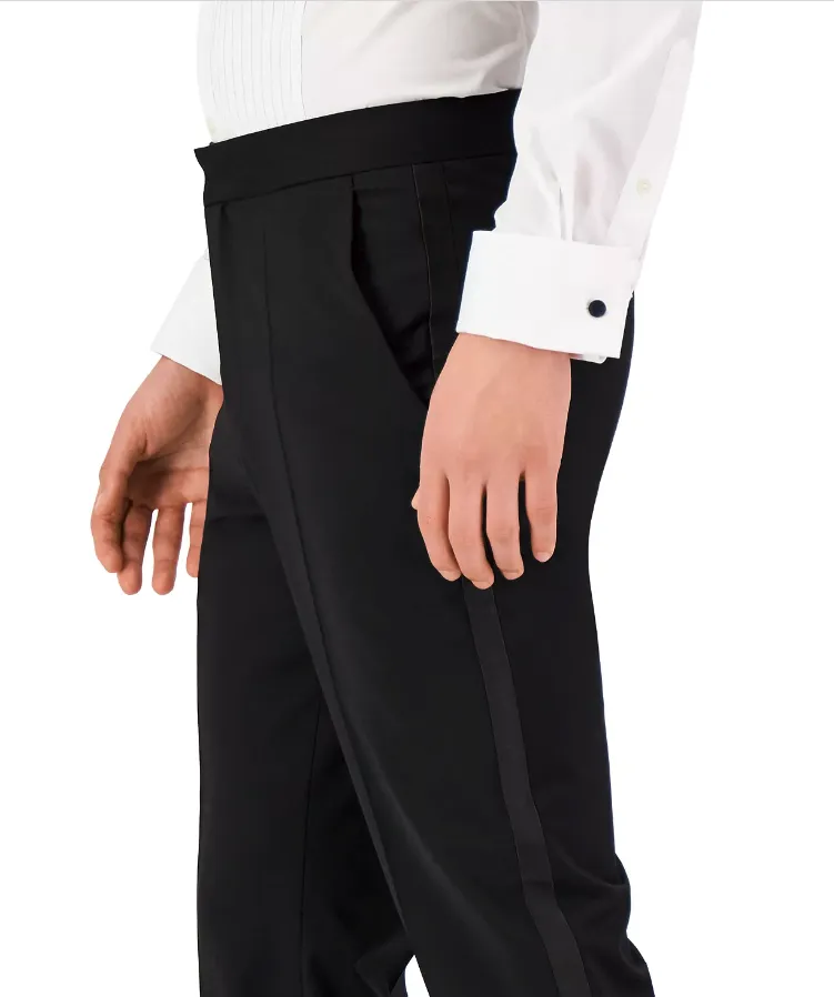 Hugo Boss Mens Regular fit Tuxedo Dress Pants 34 / 32 Black Solid