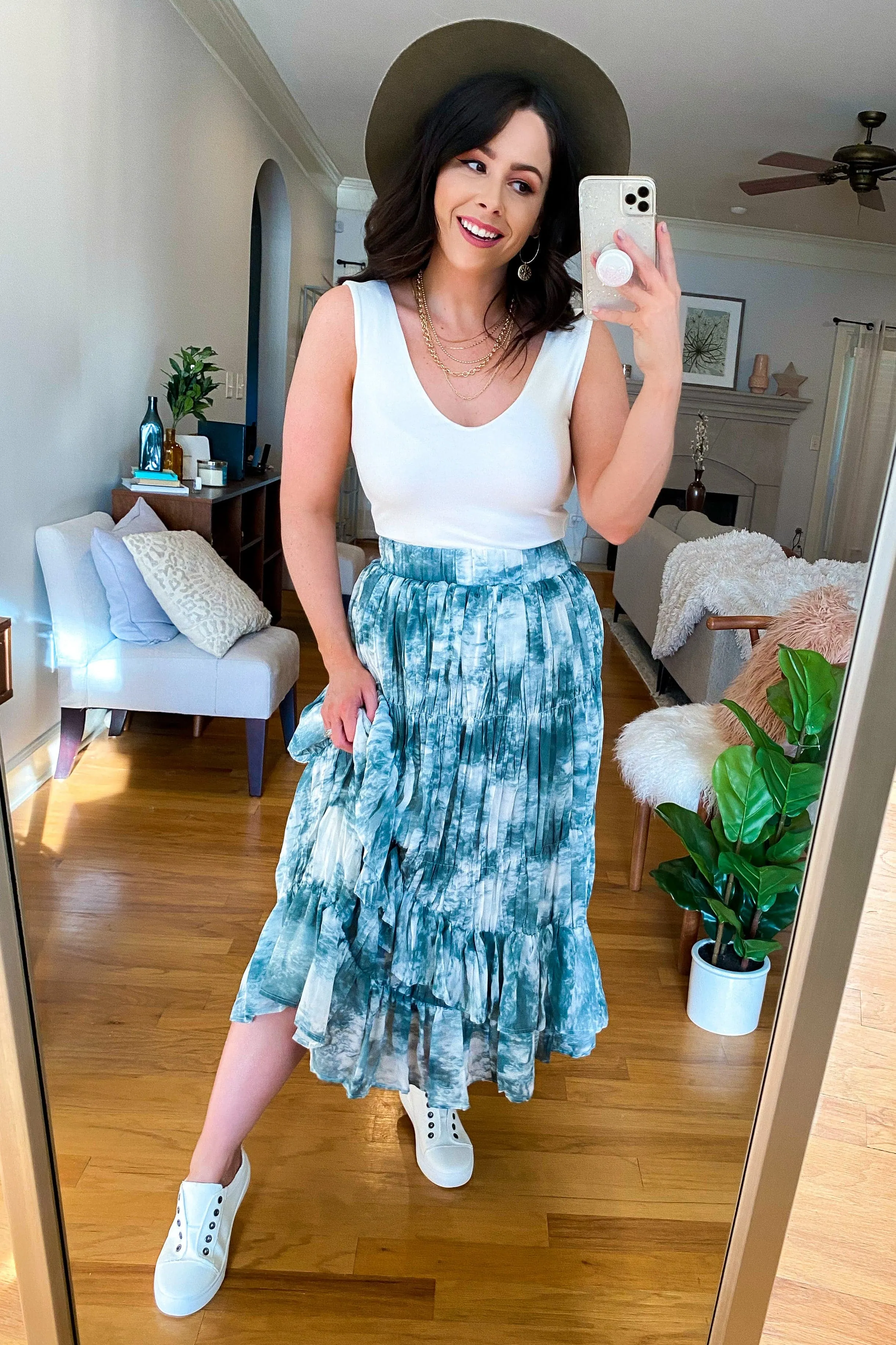 In the Breeze Tie Dye Ruffled Midi Skirt - FINAL SALE