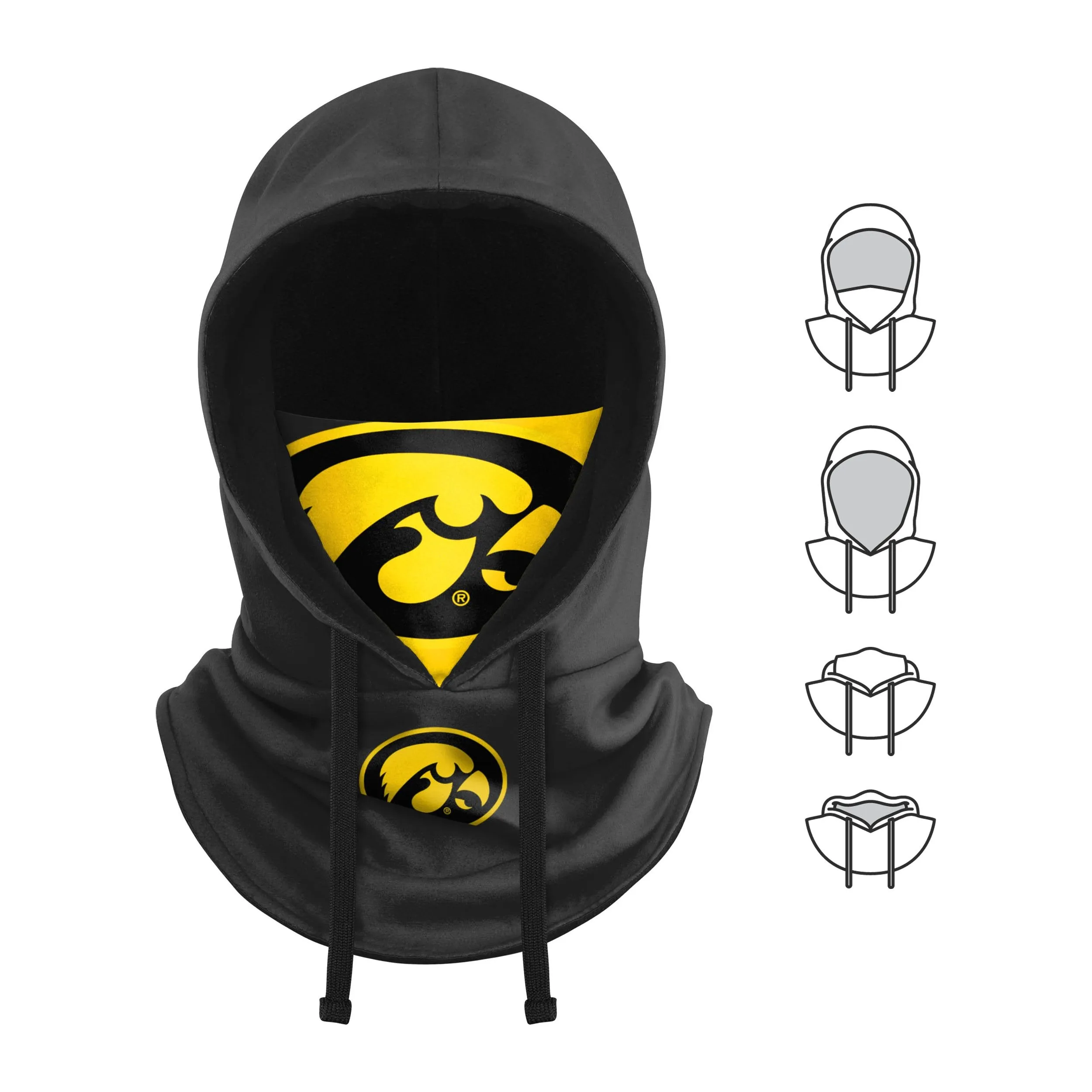 Iowa Hawkeyes NCAA Drawstring Hooded Gaiter