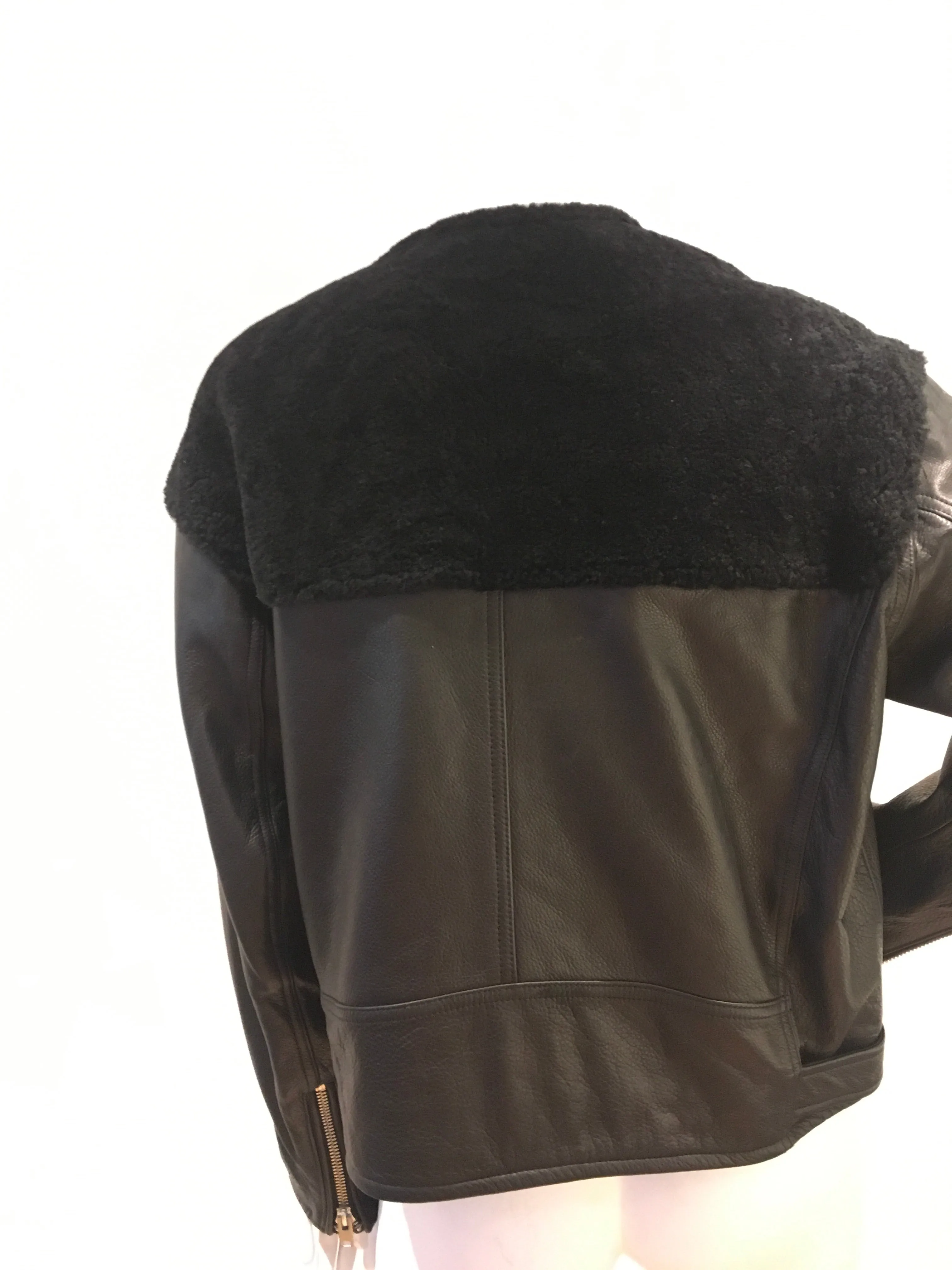 IRO Ever Shearling Leather Jacket Size F 38 UK 10 US 6 SEEN ON ALL CELEBRITIES ladies