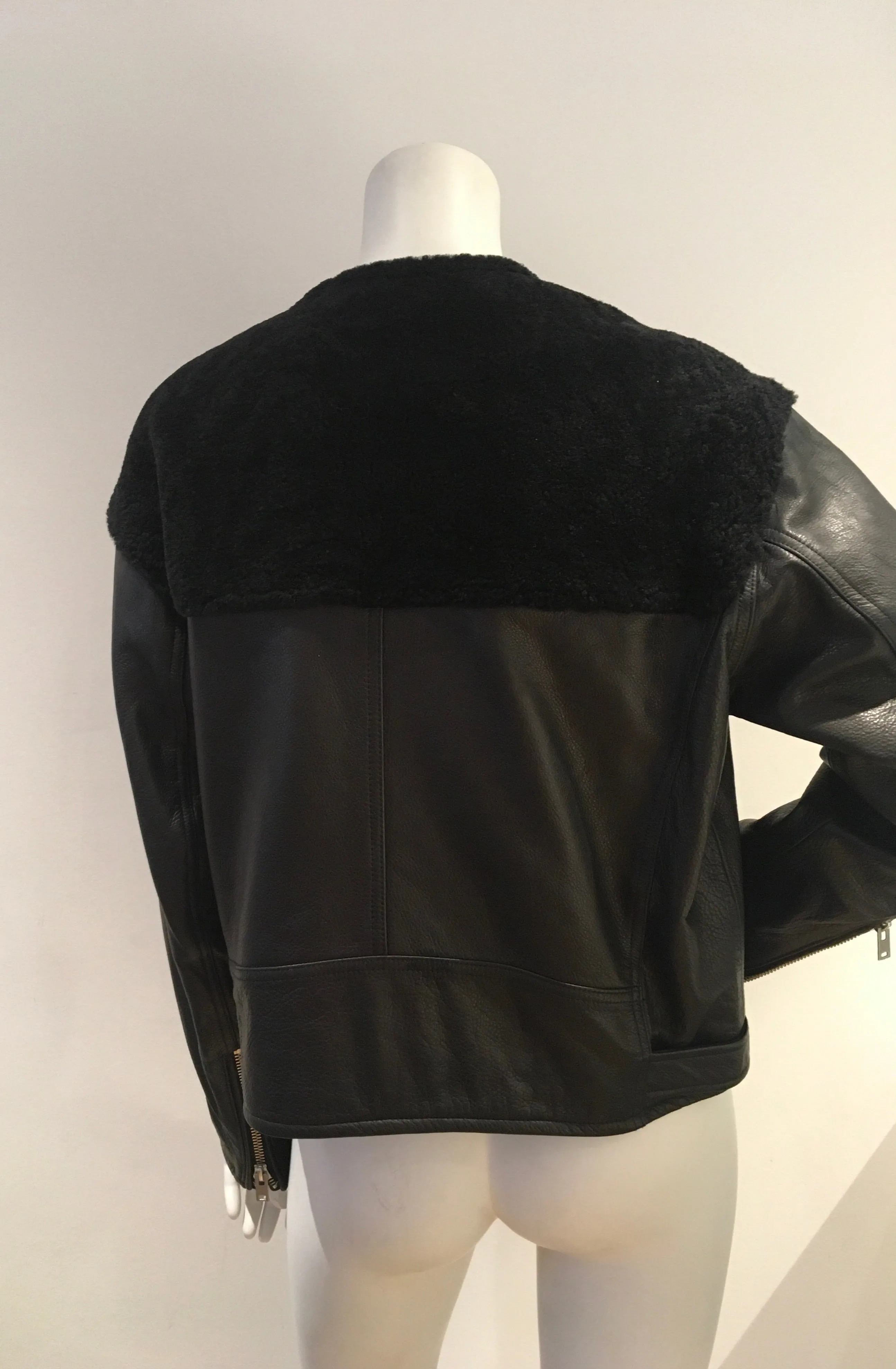 IRO Ever Shearling Leather Jacket Size F 38 UK 10 US 6 SEEN ON ALL CELEBRITIES ladies