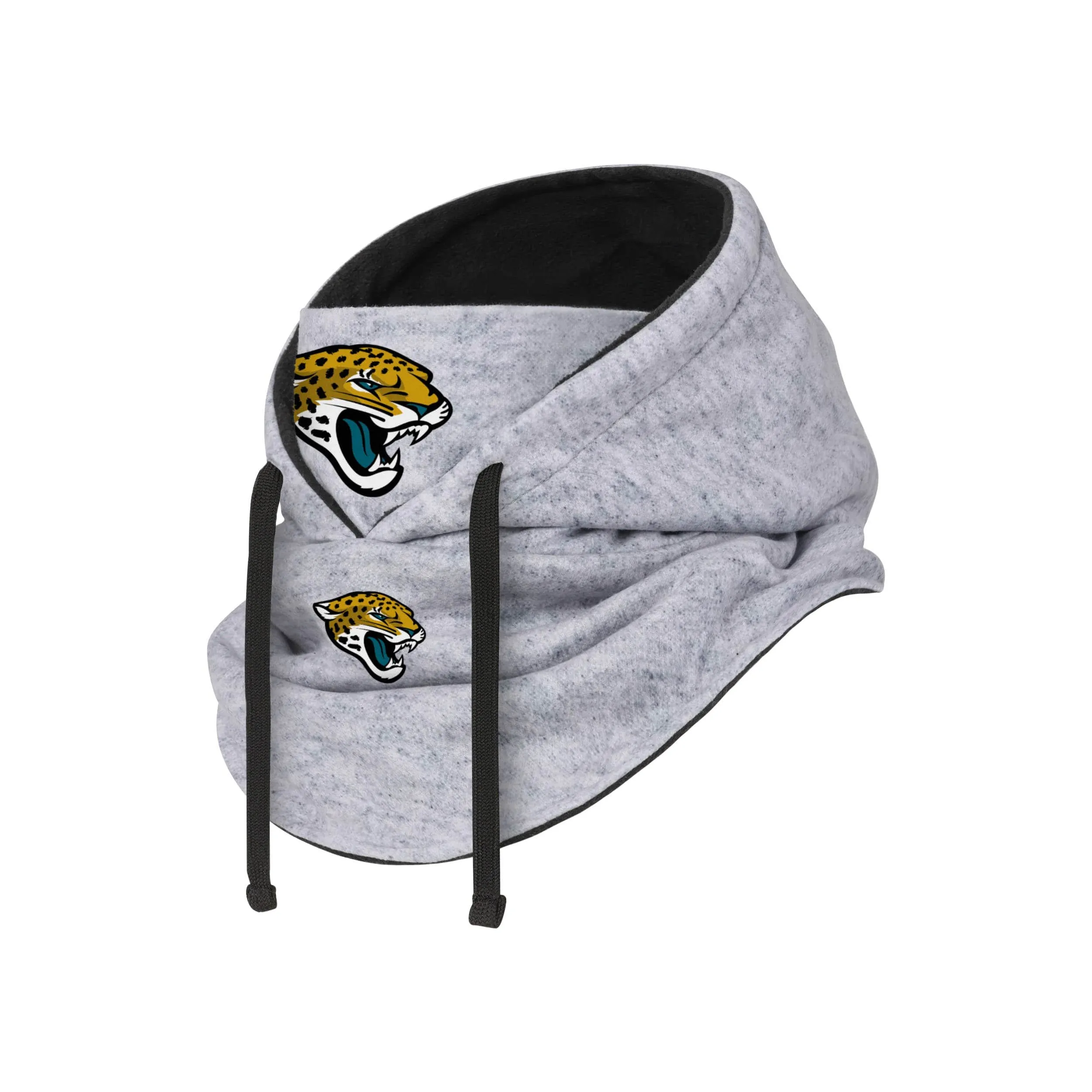 Jacksonville Jaguars NFL Heather Gray Drawstring Hooded Gaiter Scarf