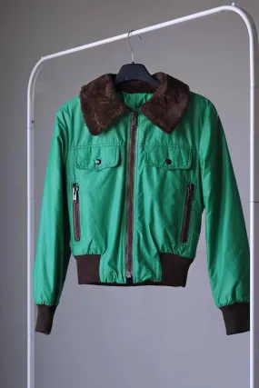 JEAN BOURGET 70s Bomber Jacket with Fur Collar