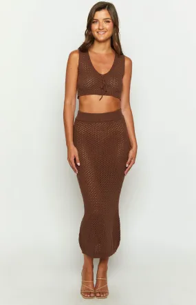 Jimmi Brown Knit Midi Skirt