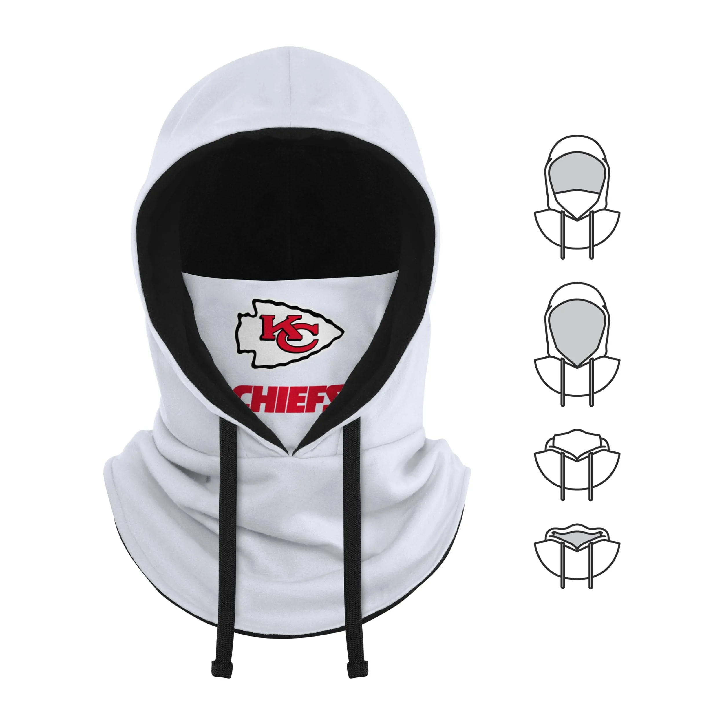 Kansas City Chiefs NFL White Drawstring Hooded Gaiter