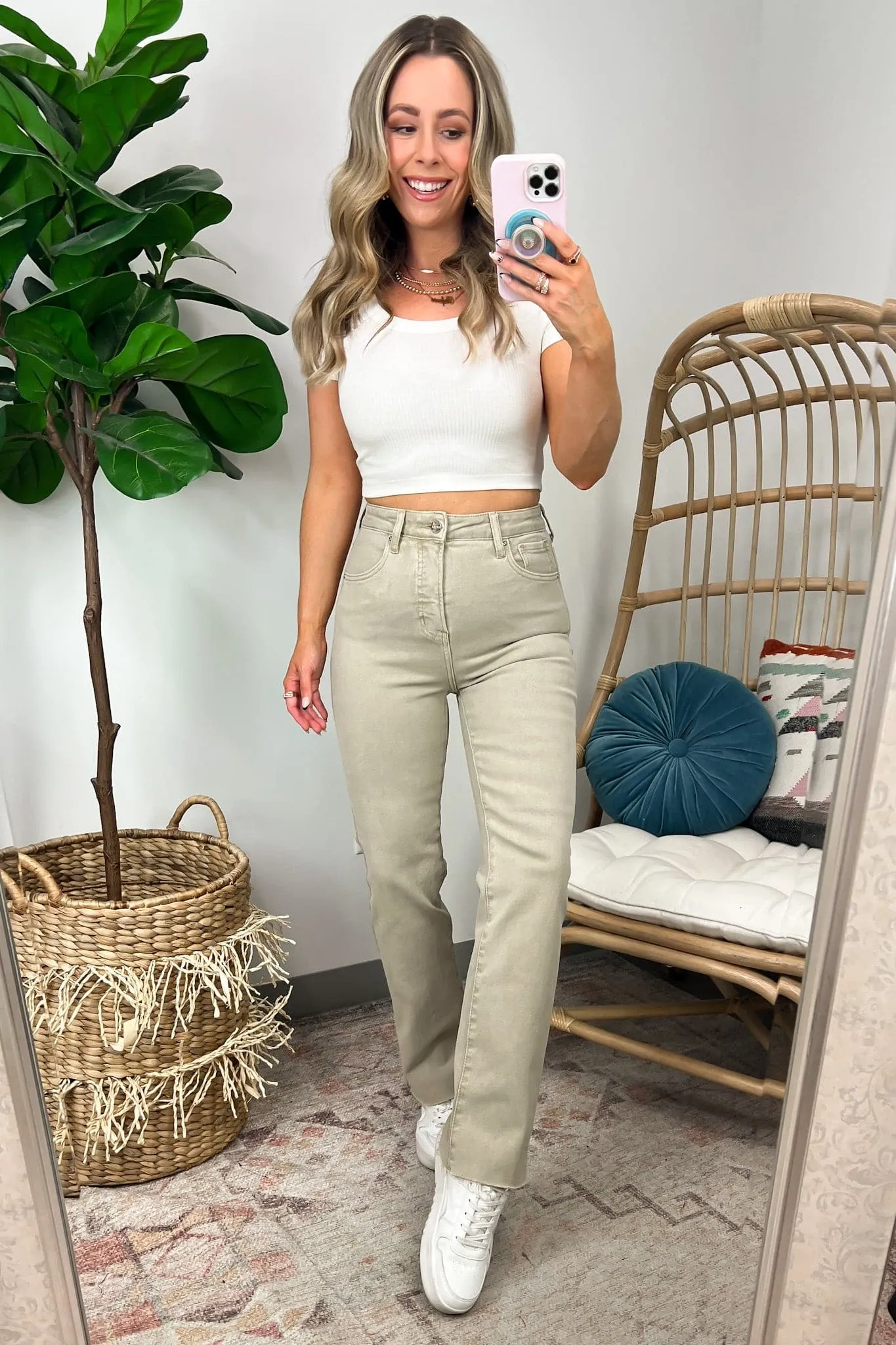 Keilah High Rise Tummy Control Straight Leg Jeans - FINAL SALE