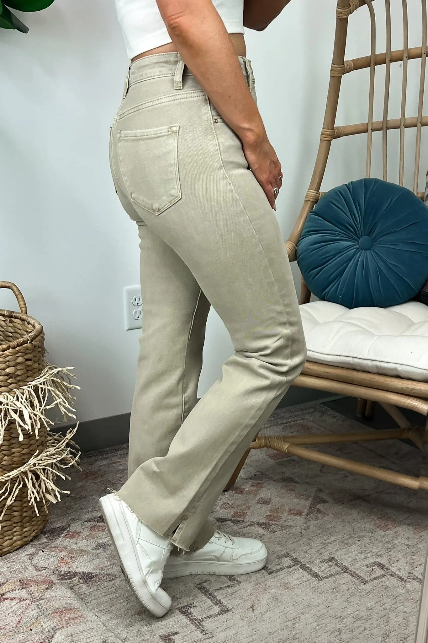 Keilah High Rise Tummy Control Straight Leg Jeans - FINAL SALE
