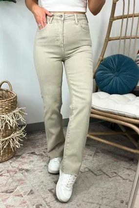 Keilah High Rise Tummy Control Straight Leg Jeans - FINAL SALE
