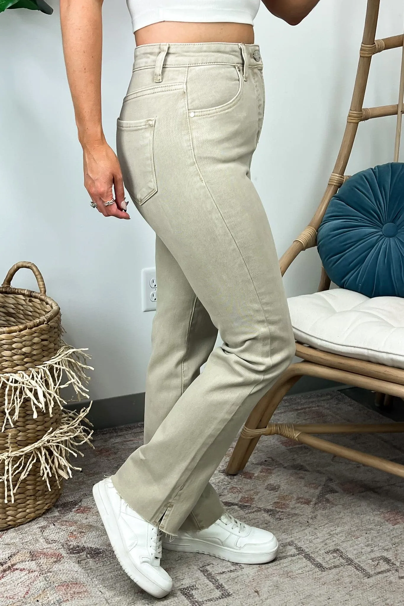Keilah High Rise Tummy Control Straight Leg Jeans - FINAL SALE