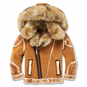 Kids Jordan Craig El Jefe Shearling Moto Jacket (Cognac) 91536K