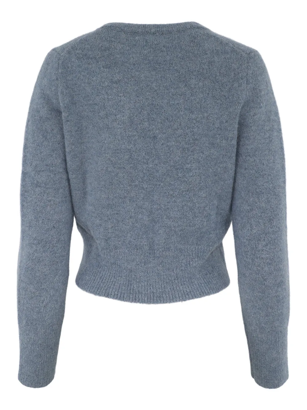 Kinross Cashmere Crop Cardigan in Bluestone