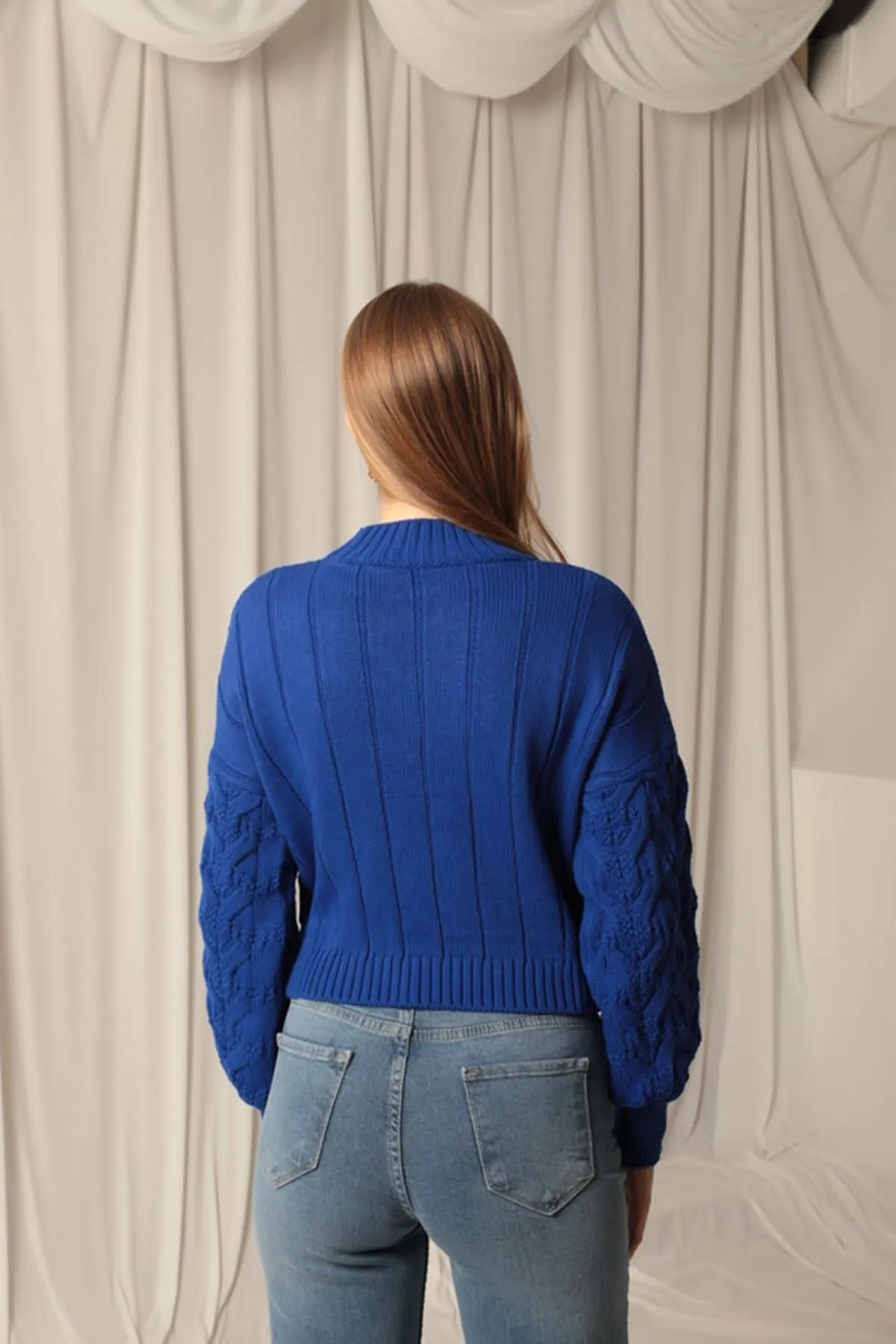 KKT Knitwear Fabric Knit Detailed Women's Sweater - Velbert
