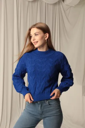 KKT Knitwear Fabric Knit Detailed Women's Sweater - Velbert