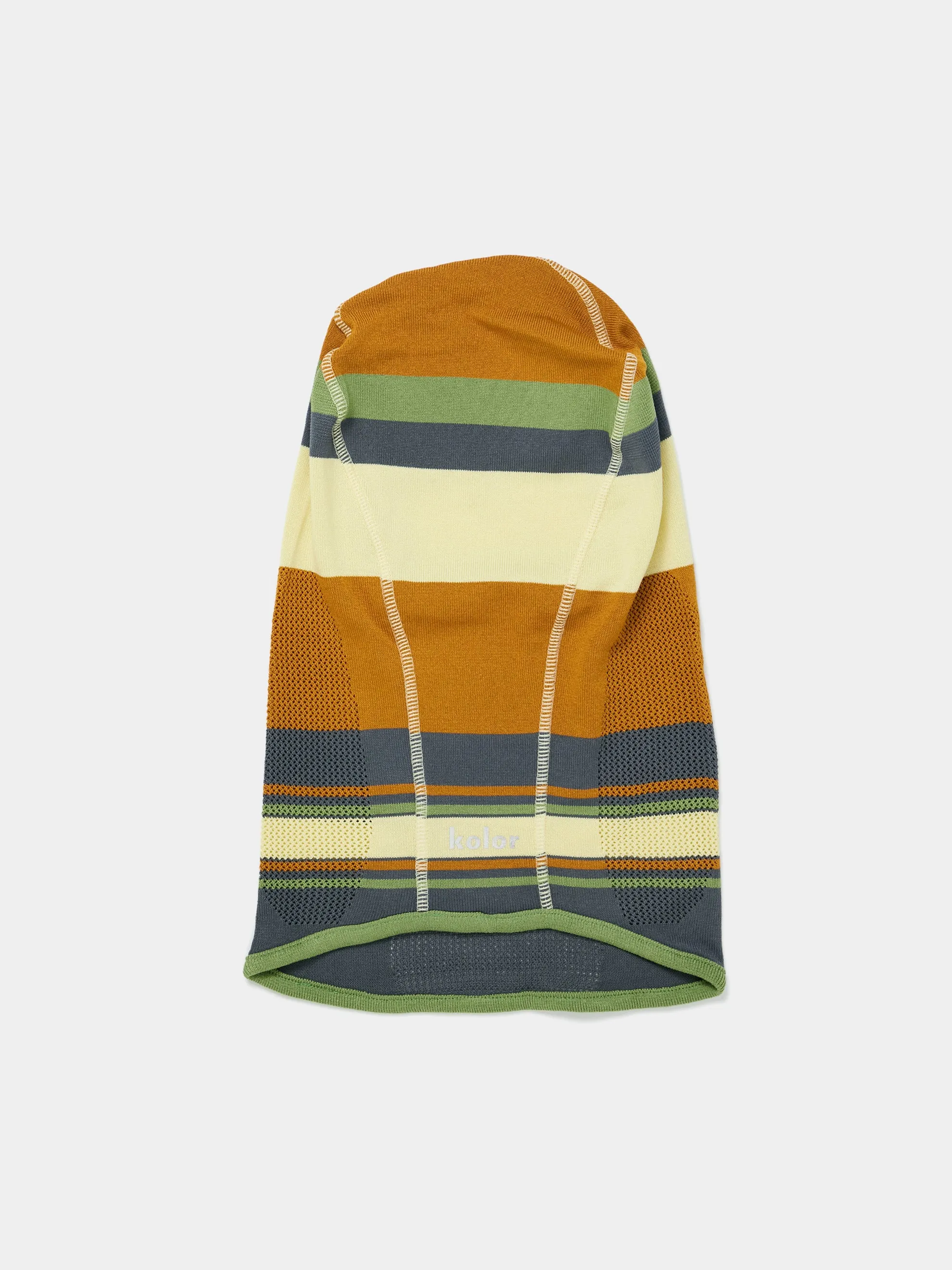 Knit Stripe Balaclava Face Mask (Mustard Yellow/Light Grey)