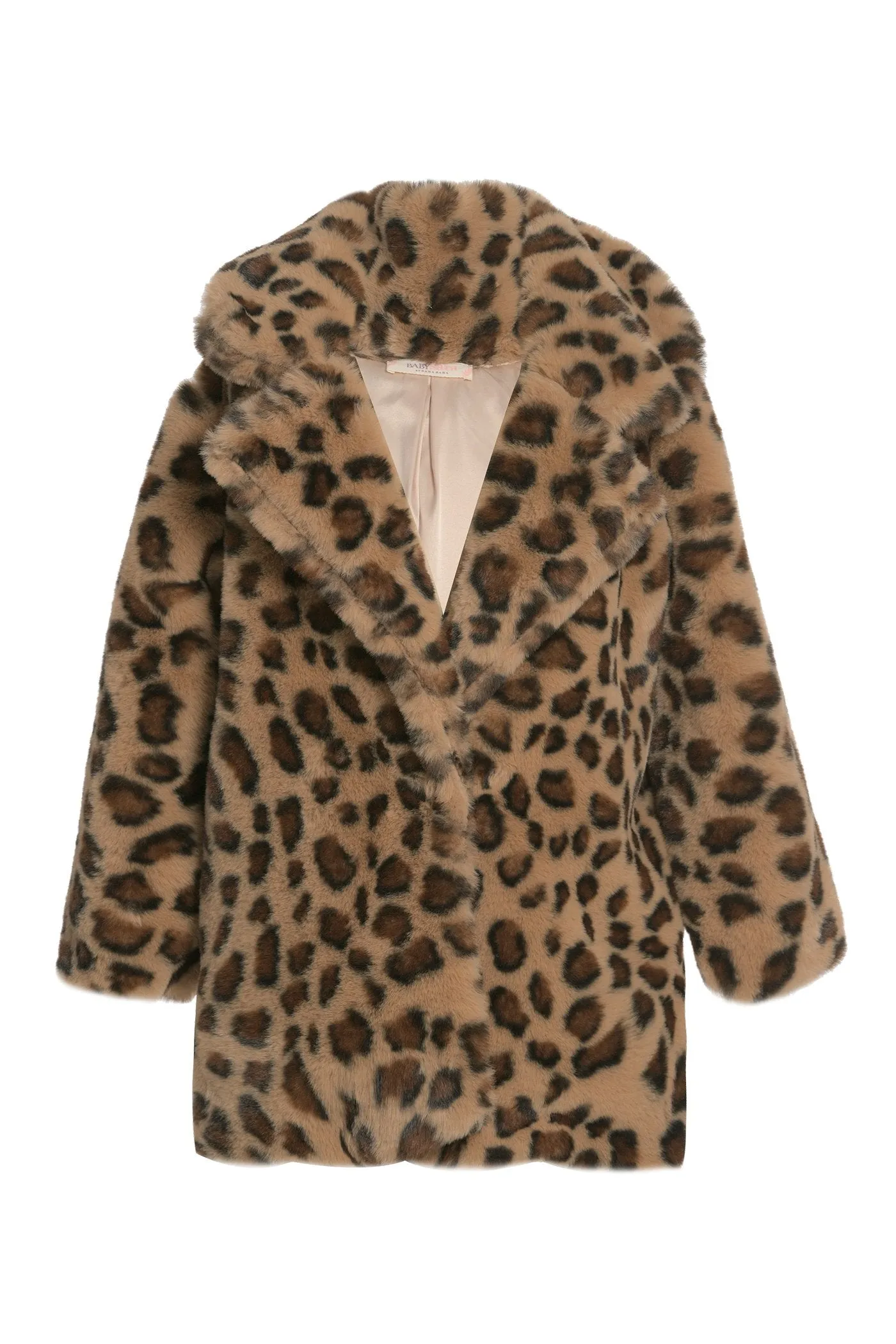 Leopard Print Faux Fur Coat (B36192)