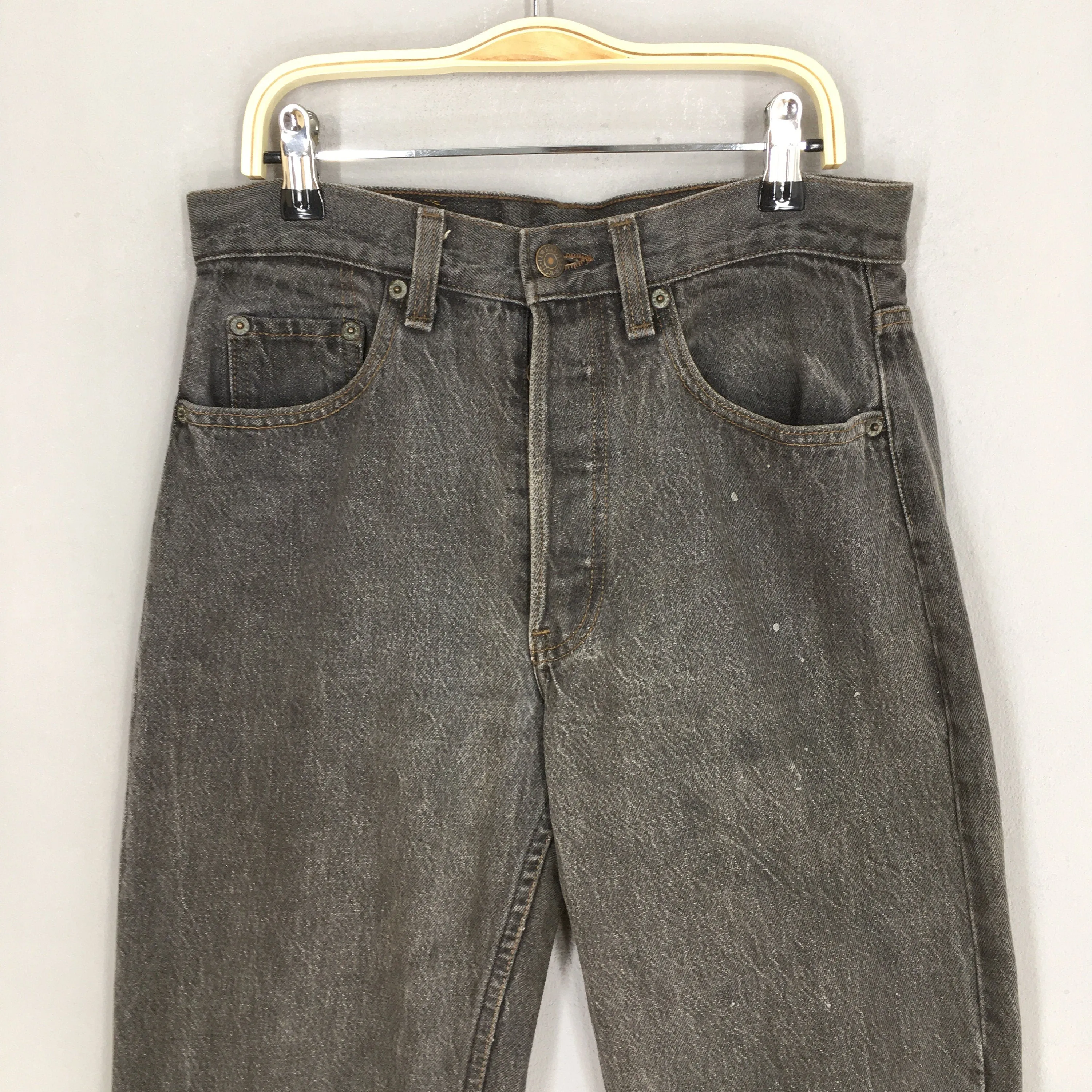 Levi's 501 Dark Gray High Waisted Jeans Size 27x29