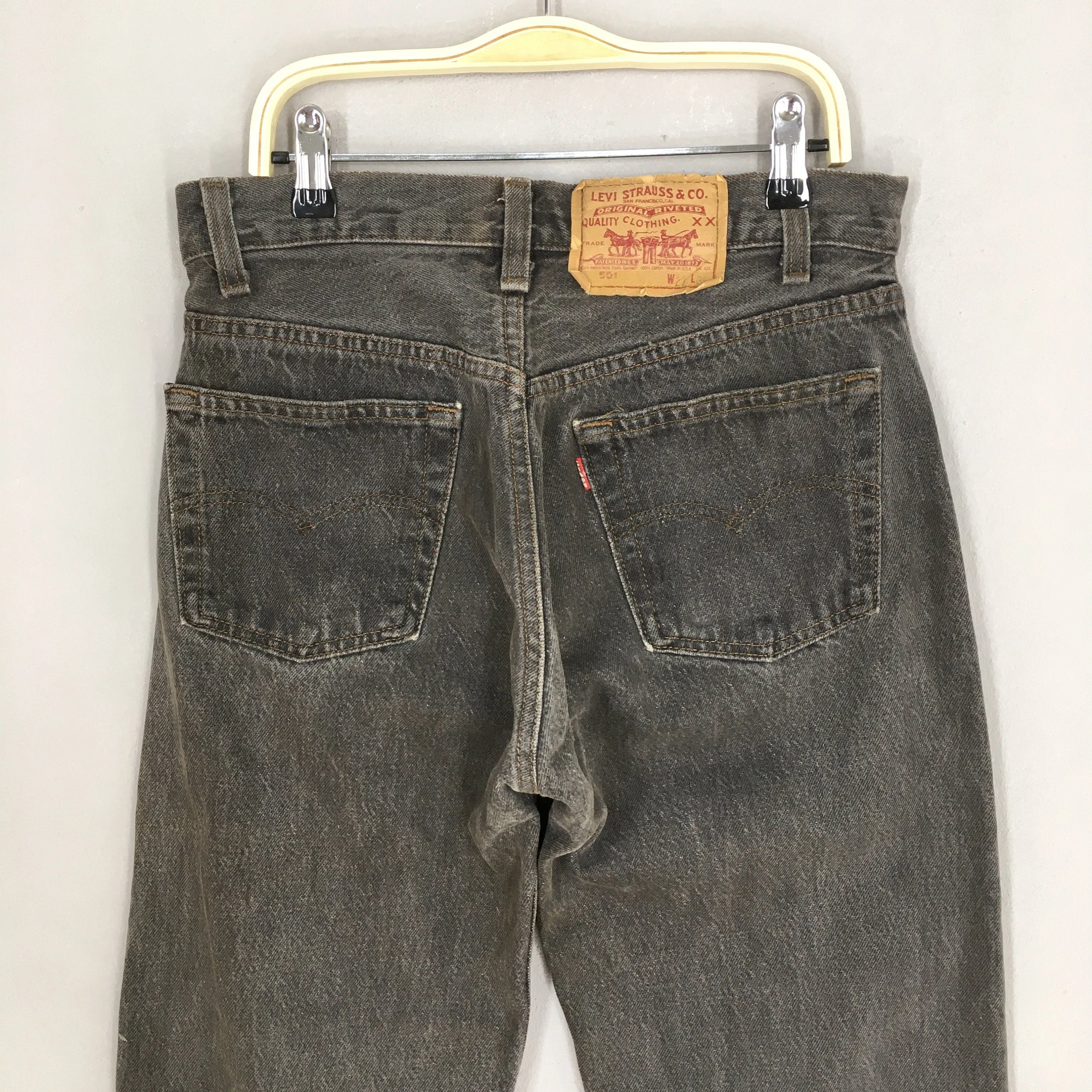 Levi's 501 Dark Gray High Waisted Jeans Size 27x29