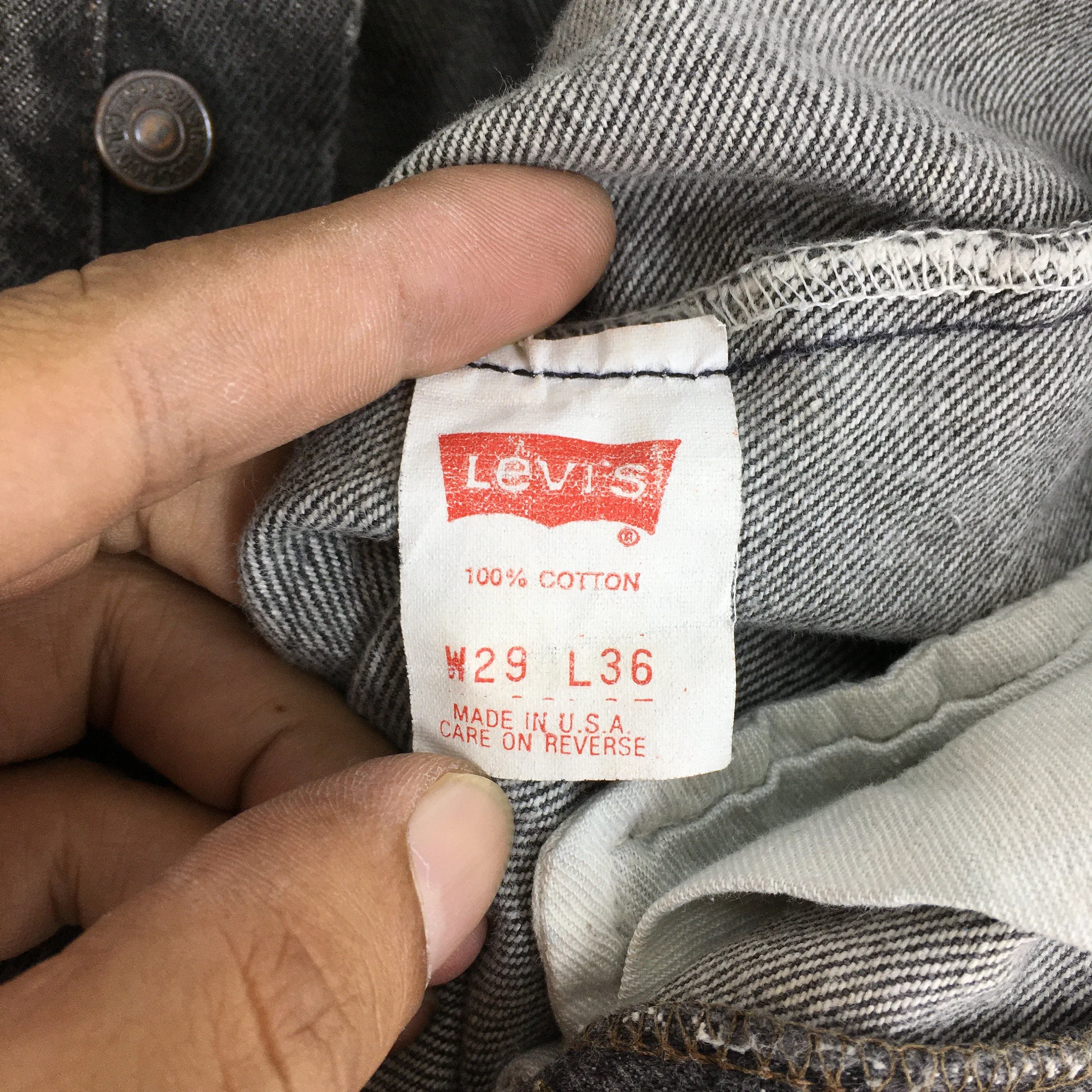 Levi's 501 Dark Gray High Waisted Jeans Size 27x29