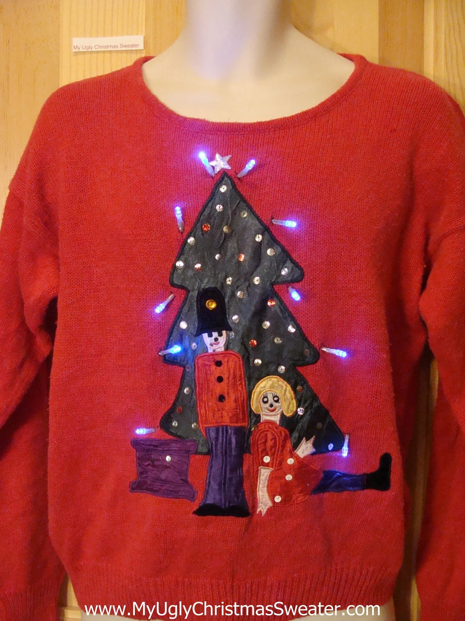 Light Up Ugly Christmas Sweater 80s Nutcracker Tree