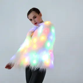 Light-Up White Fluffy Jacket