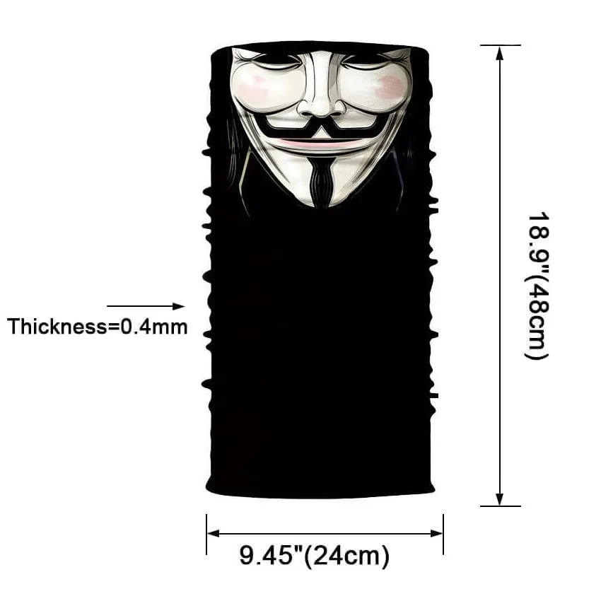 Magic Scarf-Balaclava for Neck / Ghost Skull Face Cover / Biker Bandanas Headwear #1