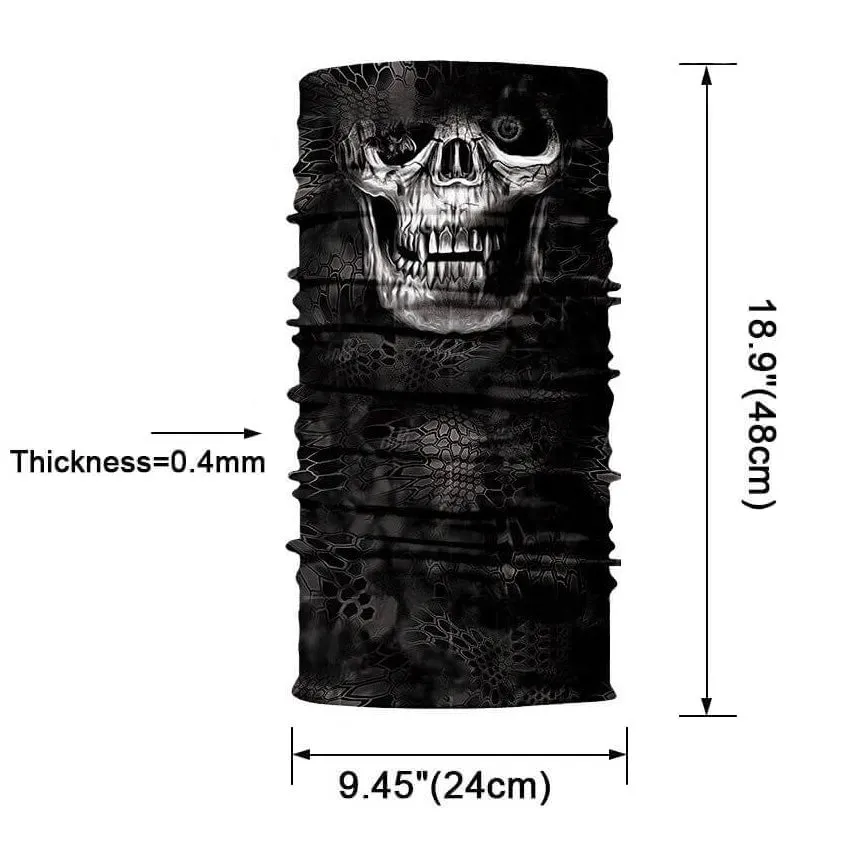 Magic Scarf-Balaclava for Neck / Ghost Skull Face Cover / Biker Bandanas Headwear #3